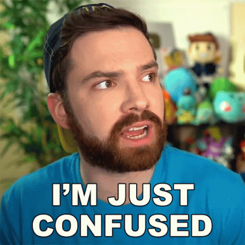 A Man With A Beard Says I 'M Just Confused In A Blue Shirt GIF