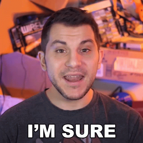 A Man With A Beard Says I 'M Sure In Front Of Electronics GIF