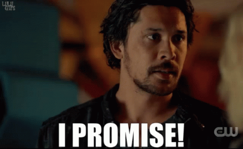 A Man With A Beard Says I Promise On A Screen GIF