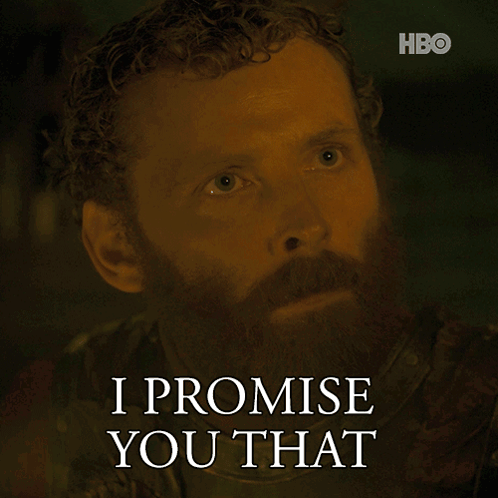 A Man With A Beard Says " I Promise You That " In Front Of Him GIF