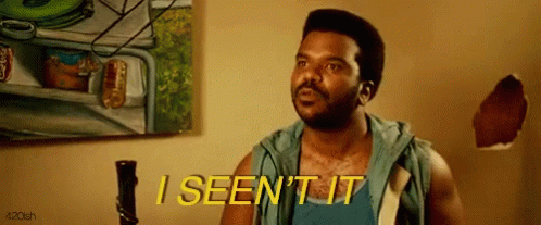 A Man With A Beard Says " I Seen It " In Front Of A Painting GIF