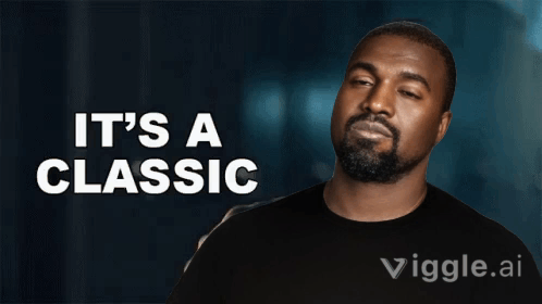A Man With A Beard Says It 'S A Classic On A Blue Background GIF
