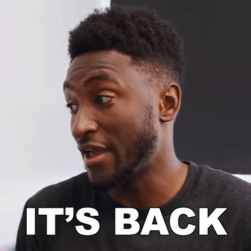 A Man With A Beard Says It 'S Back With His Mouth Open GIF