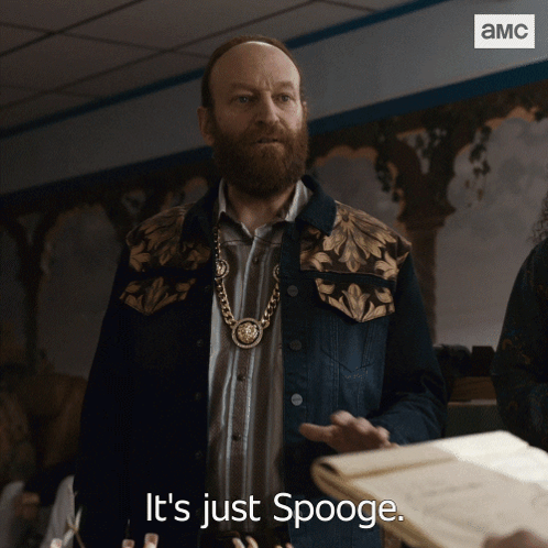 A Man With A Beard Says It 'S Just Spooge On A Screen GIF