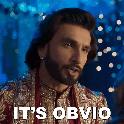 A Man With A Beard Says It 'S Obvio In Front Of A Blue Background GIF