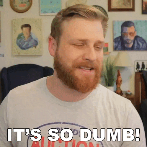A Man With A Beard Says It 'S So Dumb In Front Of Paintings GIF