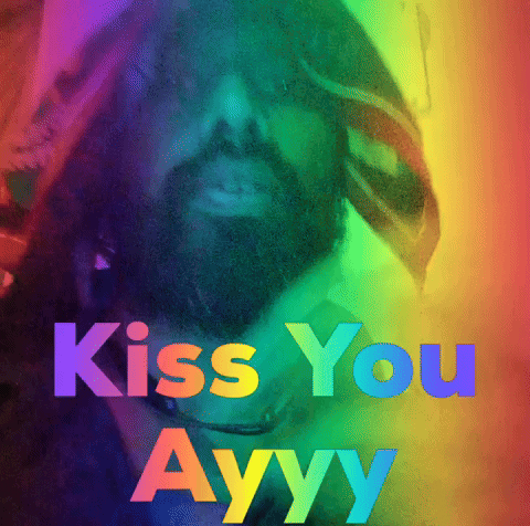 A Man With A Beard Says Kiss You Ayy GIF