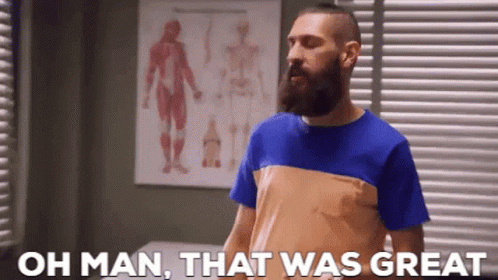 Man With Beard Saying Oh Man That Was Great GIF