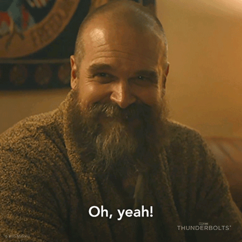 Bearded Man Saying Oh Yeah In Thunderbolts Ad GIF
