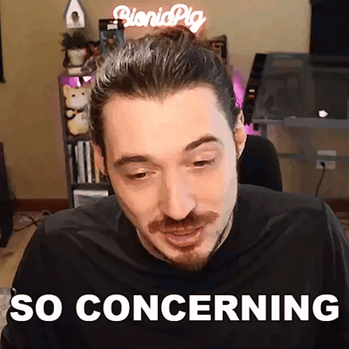 A Man With A Beard Says So Concerning In Front Of A Sign That Says Bionicpig GIF