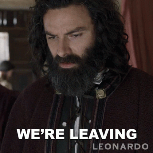 A Man With A Beard Says We 'Re Leaving GIF