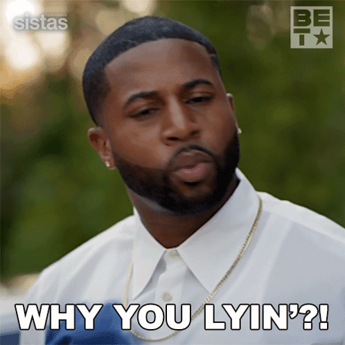 A Man With A Beard Says " Why You Lyin ' " GIF