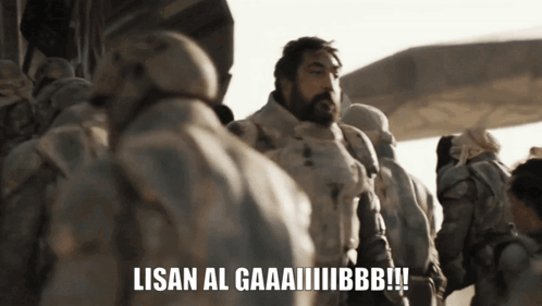 A Man With A Beard Stands In Front Of A Group Of Soldiers And Says Lisan Al Gaaaiiiibbb!!! GIF