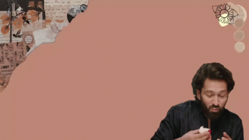 A Man With A Beard Stands In Front Of A Pink Background With The Words 3 Days More To Go For Manovi 'S Day GIF