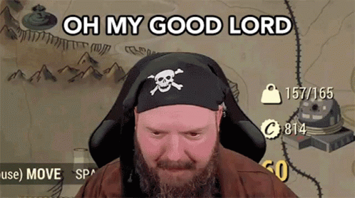 A Man With A Beard Wearing A Bandana With A Skull And Crossbones On It GIF