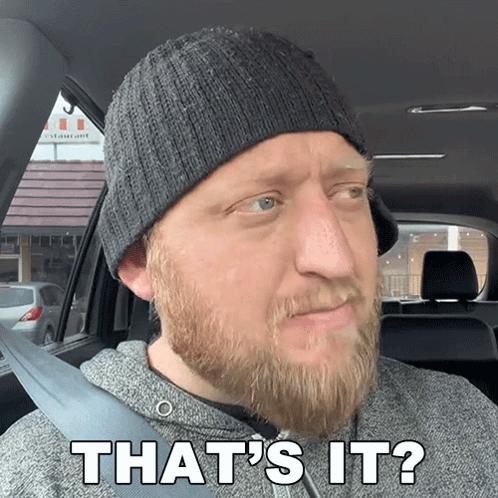 A Man With A Beard Wearing A Beanie Says That 'S It While Sitting In A Car GIF