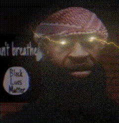 A Man With A Beard Wearing A Black Lives Matter Hat GIF