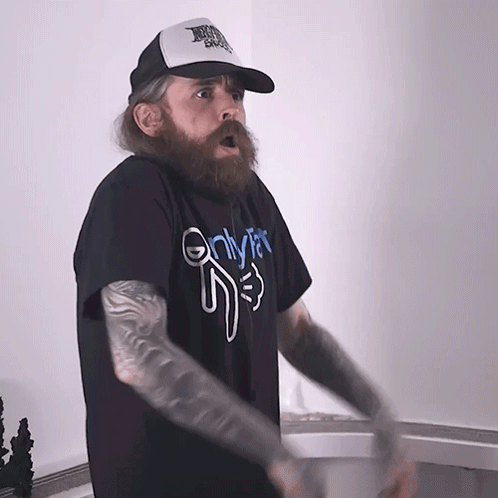 Man With Beard Wearing OnlyFat Shirt GIF