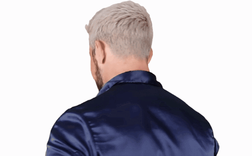 A Man With A Beard Wearing A Blue Jacket GIF