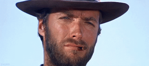 A Man With A Beard Wearing A Cowboy Hat And A Cigar In His Mouth GIF