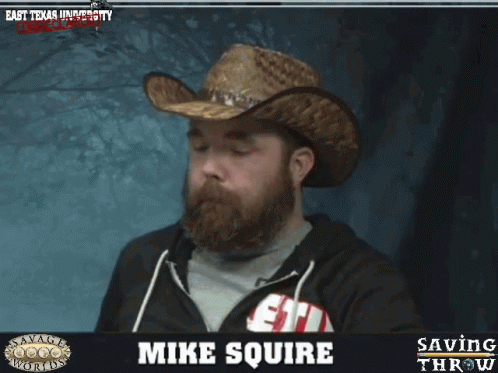 A Man With A Beard Wearing A Cowboy Hat Says Maybe It 'S Like Misogyni Mike Squire GIF