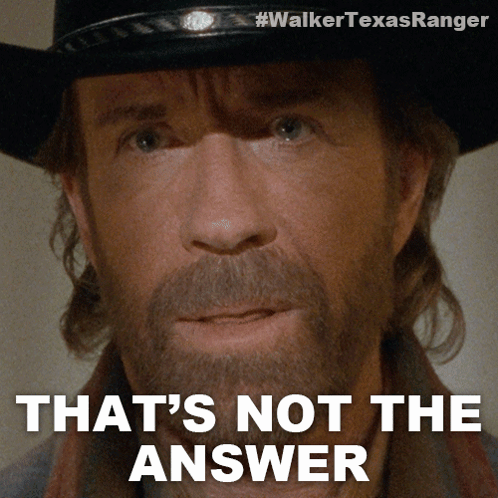 A Man With A Beard Wearing A Cowboy Hat Says That 'S Not The Answer .. GIF
