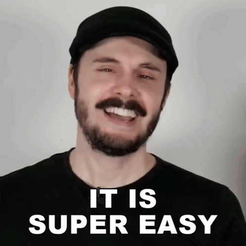 Bearded Man Wearing Hat And Shirt Says It Is Super Easy GIF