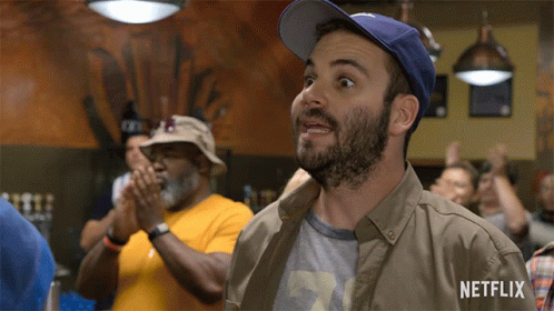Man With Beard Wearing Netflix Shirt GIF