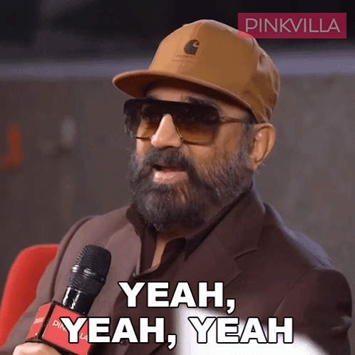 A Man With A Beard Wearing A Hat And Sunglasses Says Yeah Yeah Yeah GIF