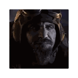 a man with a beard wearing a helmet and goggles looks at the camera