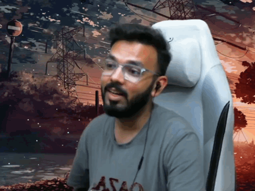 A Man With A Beard Wearing Glasses And A Shirt That Says Astao GIF