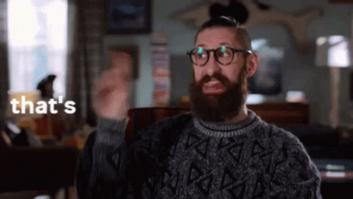Bearded Man With Glasses And Sweater Says That's GIF