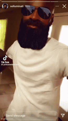 A Man With A Beard Wearing Sunglasses And A White T-Shirt Has A Tiktok Account GIF