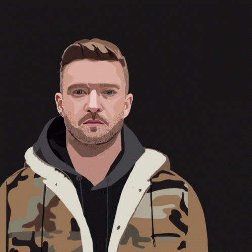 A Man With A Beard Wears A Camouflage Jacket And A Black Hoodie GIF