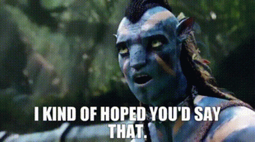 A Man With A Blue Face And A Mohawk Says I Kind Of Hoped You 'D Say That GIF