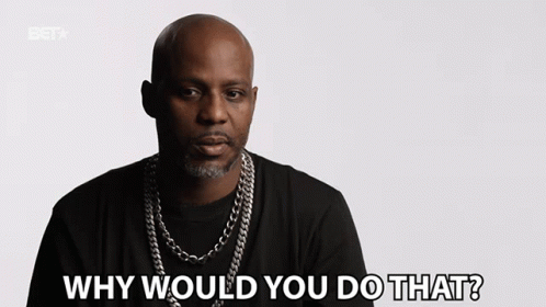 A Man With A Chain Around His Neck Is Asking Why Would You Do That ? GIF