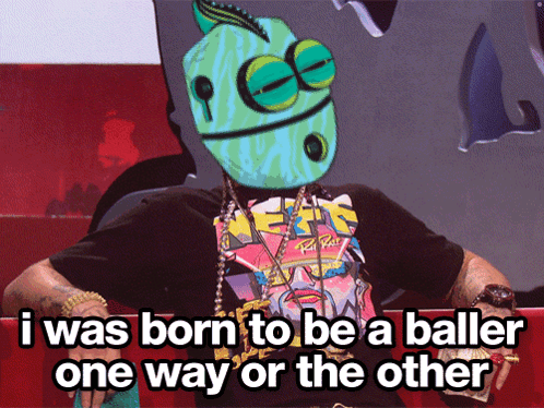 A Man With A Chameleon On His Head Says He Was Born To Be A Baller One Way Or The Other GIF