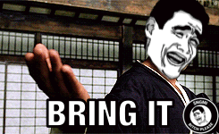 A Man With A Funny Face And The Words Bring It GIF