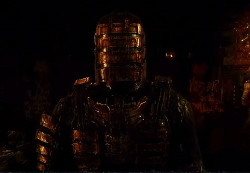 A Man With A Gold Helmet Is Standing In A Room GIF