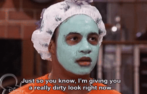 A Man With A Green Face Mask Says Just So You Know GIF
