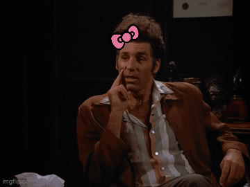 A Man With A Hello Kitty Bow On His Head Says That 'S True . GIF