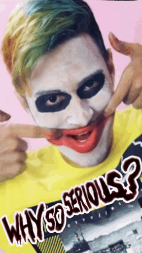 Joker Face Paint Man Why So Serious GIF