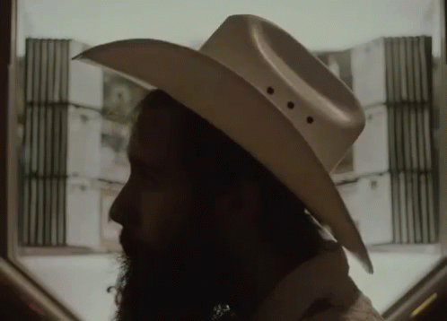 A Man With A Long Beard Wearing A Cowboy Hat GIF