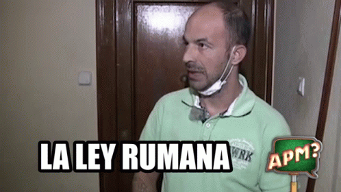 A Man With A Mask On His Face Says La Ley Rumana GIF