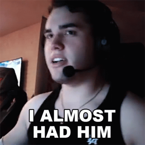 A Man With A Microphone On His Head Says I Almost Had Him GIF