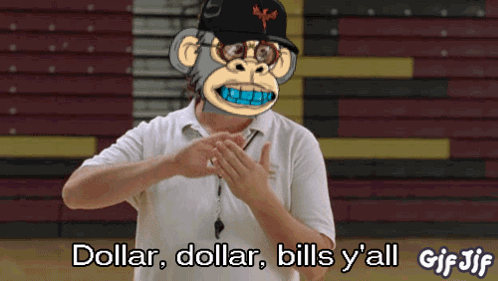 A Man With A Monkey On His Face Says Dollar Dollar Bills Y'all GIF
