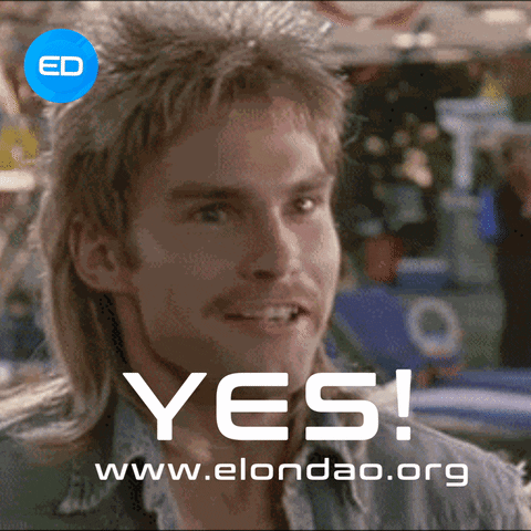 A Man With A Mullet And The Words Yes On The Bottom GIF