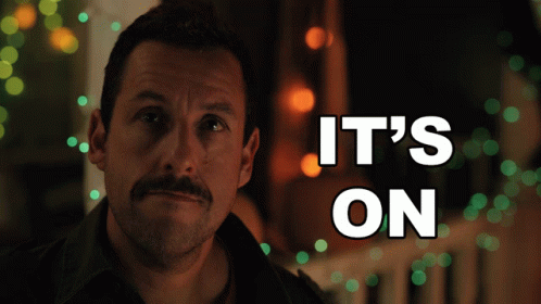 A Man With A Mustache And The Words It 'S On GIF
