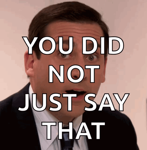 A Man With A Mustache Has The Words You Did Not Just Say That Above Him GIF