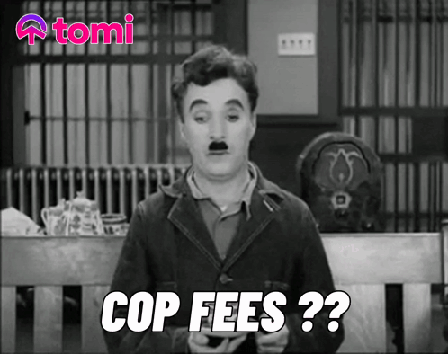 A Man With A Mustache Is Holding A Cell Phone And Says Cop Fees ?? GIF
